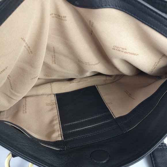 Derek Alexander Super Soft Black Leather Handbag Shoulder Bag 14"x8" Excellent - Picture 15 of 16